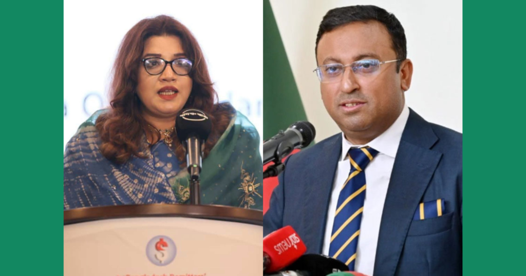 হুমায়ুন কবির ও শামা ওবায়েদের মধ্যে পররাষ্ট্র মন্ত্রণালয়ের দায়িত্ব বণ্টন